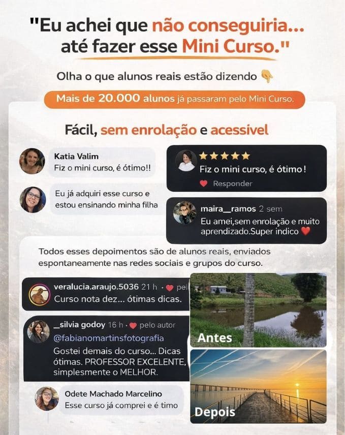 Depoimentos dos alunos - Olha o que estao dizendo sobre o Mini Curso